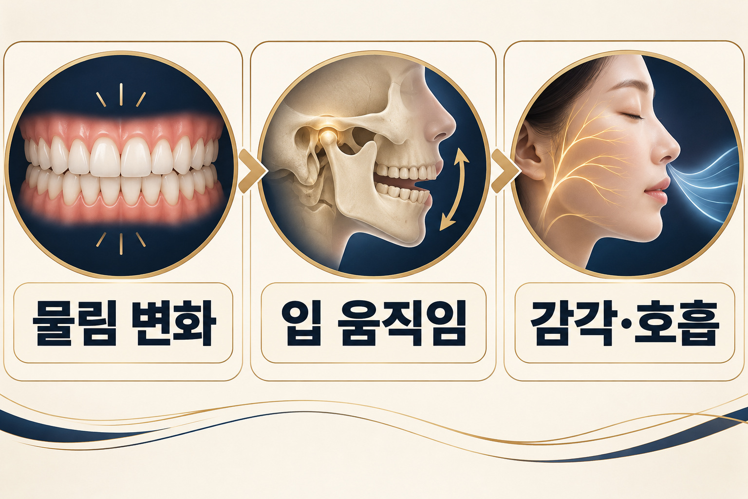 턱 통증 뒤 물림 변화·입 움직임·감각과 호흡 신호를 구분한 인포그래픽